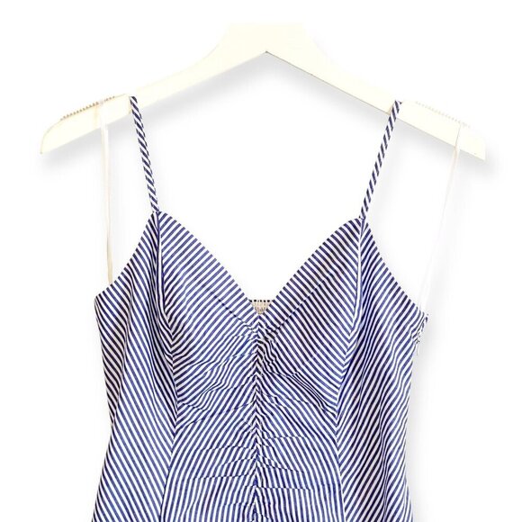 Chelsea28 Stripe Ruched Cotton Dress, size 2, Blue, White Stripe, New with tag - Picture 8 of 15